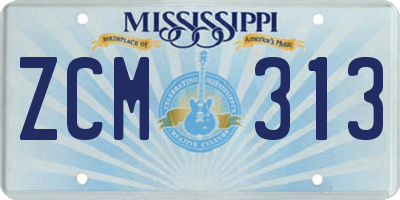 MS license plate ZCM313