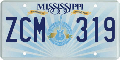 MS license plate ZCM319