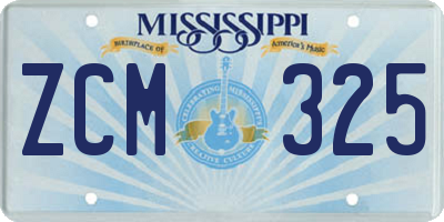 MS license plate ZCM325