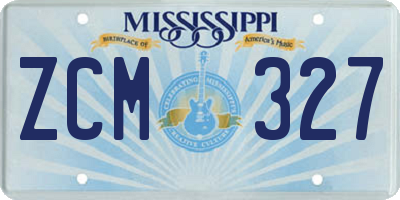 MS license plate ZCM327