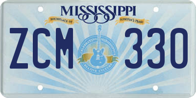 MS license plate ZCM330