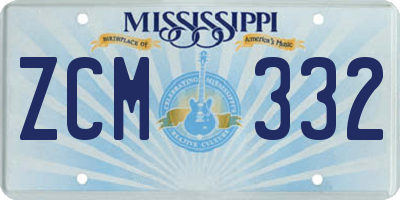 MS license plate ZCM332
