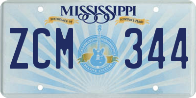 MS license plate ZCM344