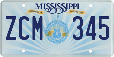 MS license plate ZCM345