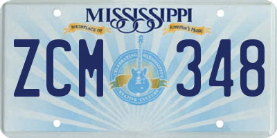 MS license plate ZCM348