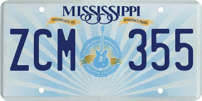 MS license plate ZCM355
