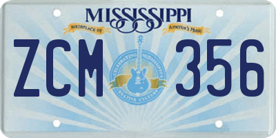 MS license plate ZCM356