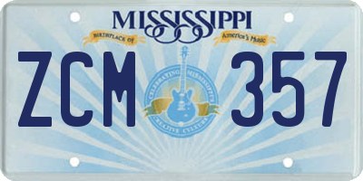 MS license plate ZCM357