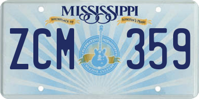 MS license plate ZCM359