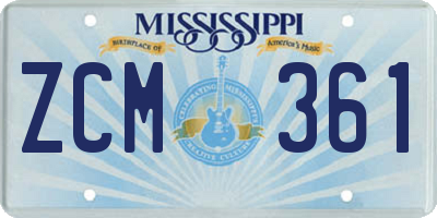 MS license plate ZCM361