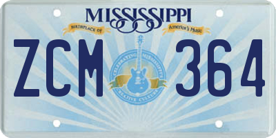 MS license plate ZCM364