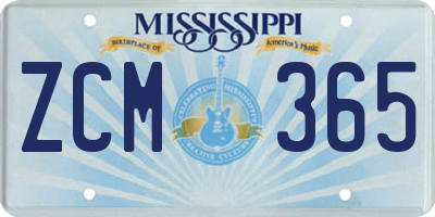 MS license plate ZCM365