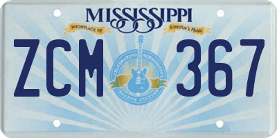MS license plate ZCM367