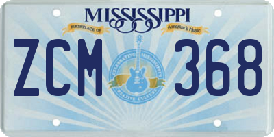 MS license plate ZCM368