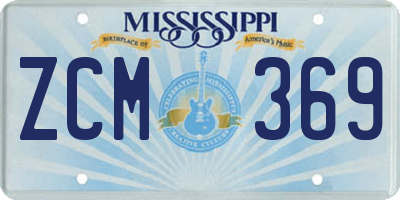 MS license plate ZCM369