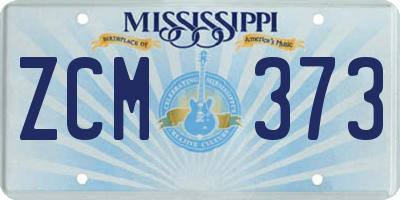 MS license plate ZCM373