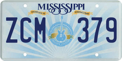 MS license plate ZCM379