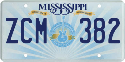 MS license plate ZCM382