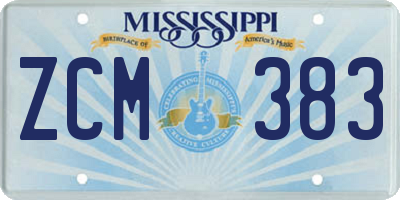 MS license plate ZCM383