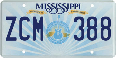 MS license plate ZCM388