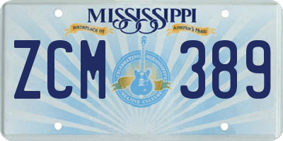 MS license plate ZCM389