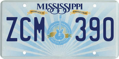 MS license plate ZCM390