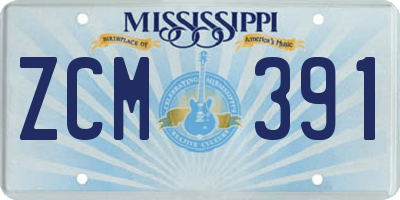 MS license plate ZCM391