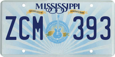 MS license plate ZCM393