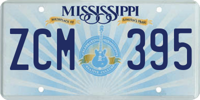 MS license plate ZCM395