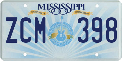 MS license plate ZCM398