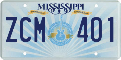 MS license plate ZCM401