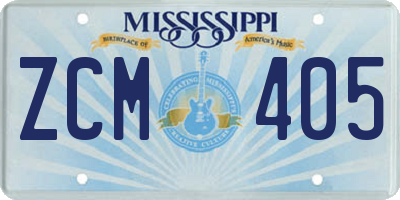 MS license plate ZCM405