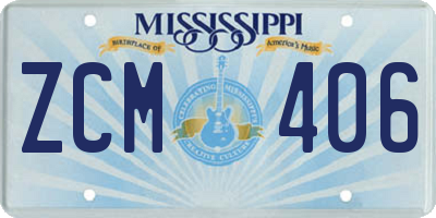 MS license plate ZCM406