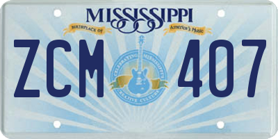 MS license plate ZCM407