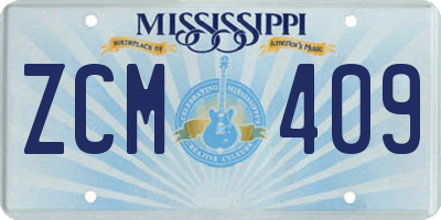 MS license plate ZCM409