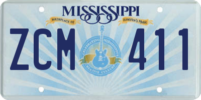 MS license plate ZCM411