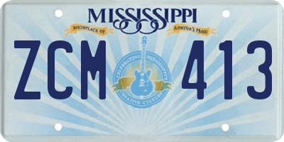 MS license plate ZCM413