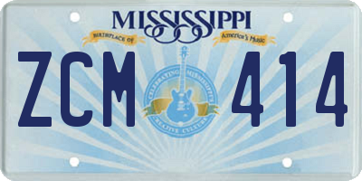 MS license plate ZCM414