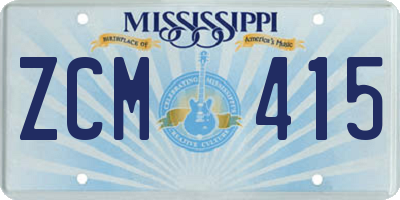 MS license plate ZCM415