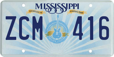 MS license plate ZCM416