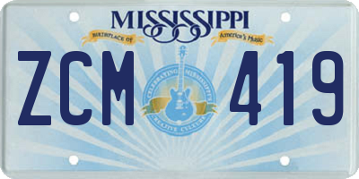 MS license plate ZCM419