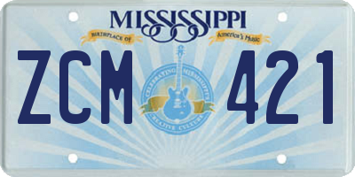 MS license plate ZCM421