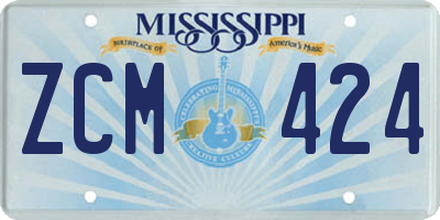 MS license plate ZCM424