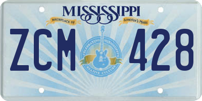 MS license plate ZCM428