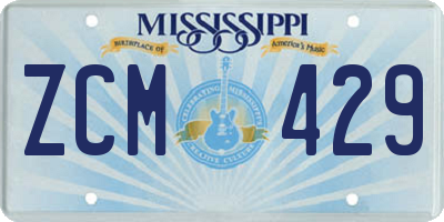 MS license plate ZCM429