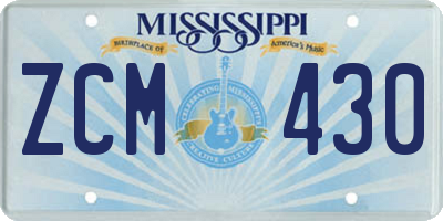 MS license plate ZCM430
