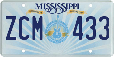 MS license plate ZCM433