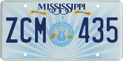 MS license plate ZCM435