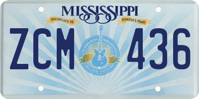 MS license plate ZCM436