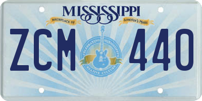 MS license plate ZCM440